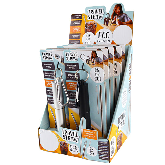 ITEM NUMBER 022285 STAINLESS STRAW 12 PIECES PER DISPLAY