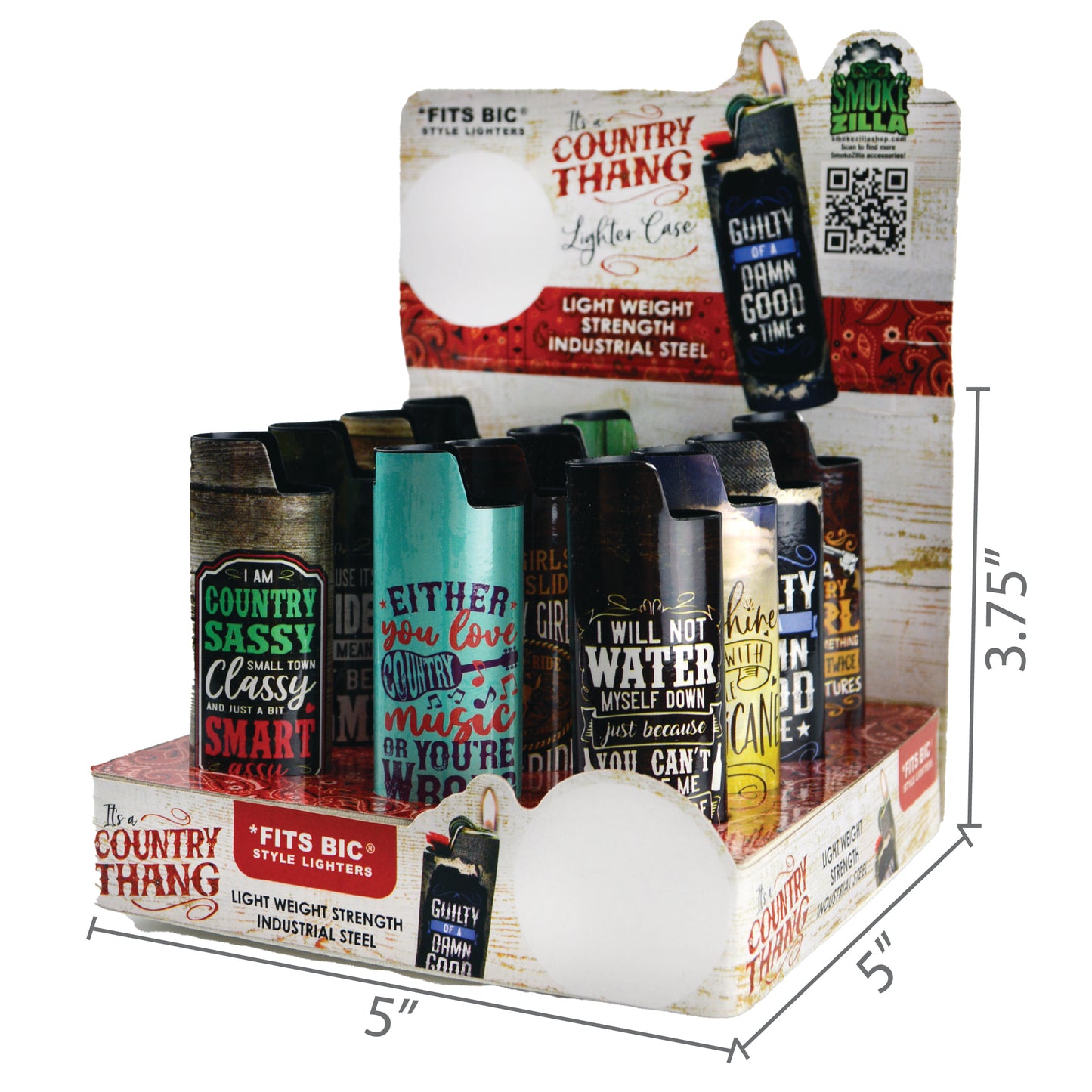 ITEM NUMBER 022344 COUNTRY THANG LIGHTER CASE 12 PIECES PER DISPLAY