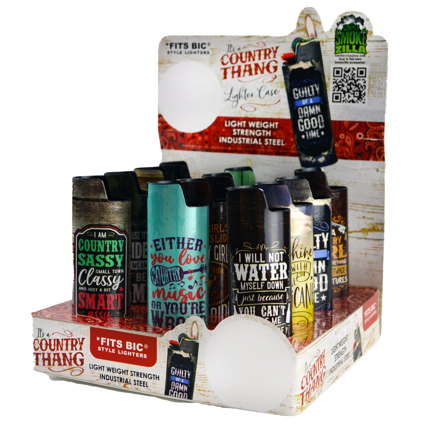 ITEM NUMBER 022344 COUNTRY THANG LIGHTER CASE 12 PIECES PER DISPLAY