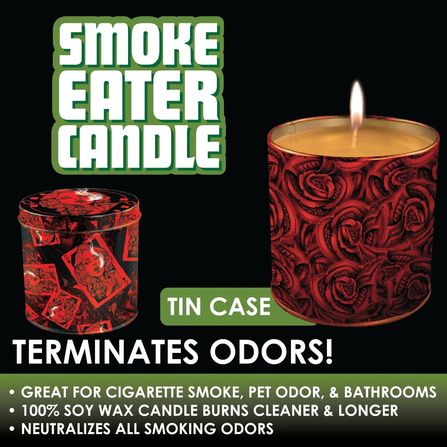 Smoke Eater Candle with Metal Jar - 6 Pieces Per Retail Ready Display 22380 SMOKEZILLA