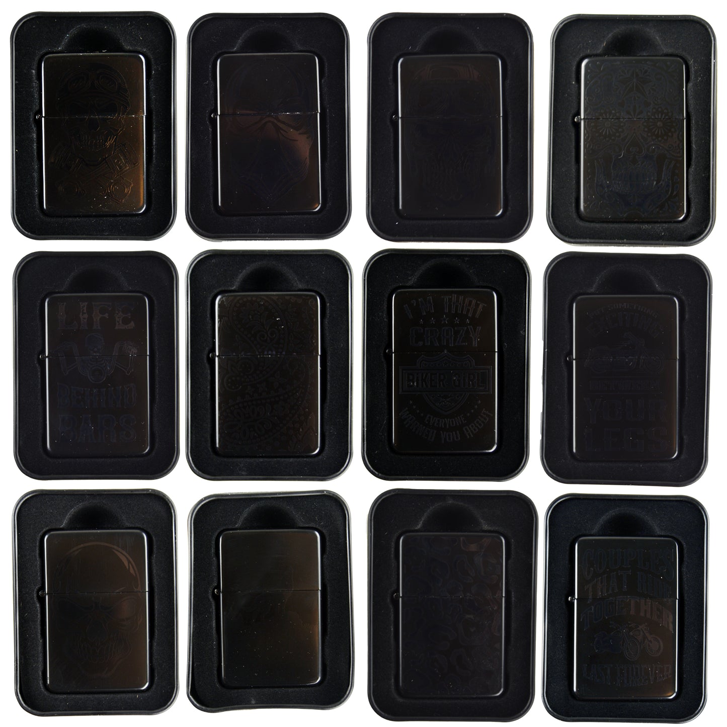 ITEM NUMBER 022381 BLACK FLIP TOP TORCH 12 PIECES PER DISPLAY