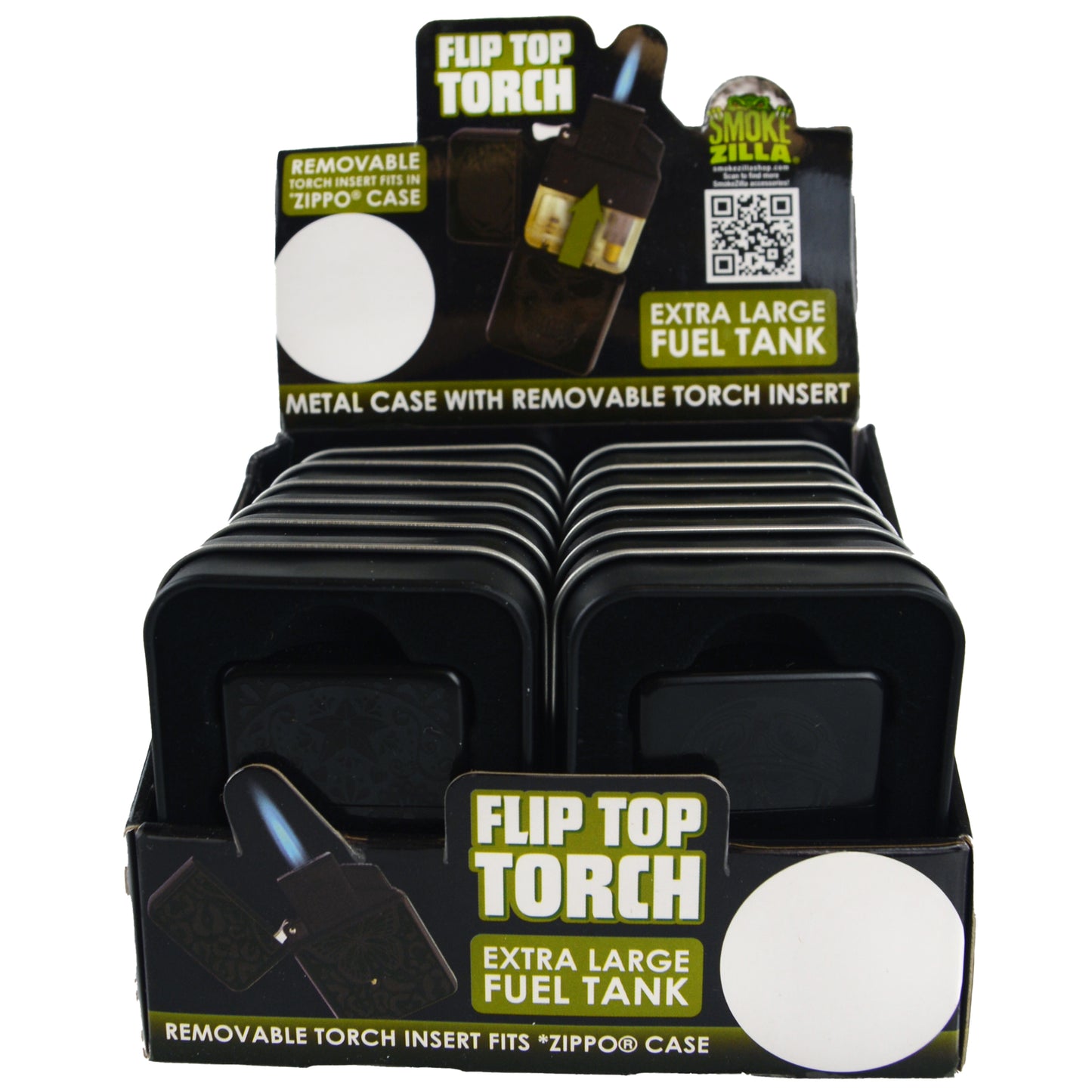 ITEM NUMBER 022381 BLACK FLIP TOP TORCH 12 PIECES PER DISPLAY