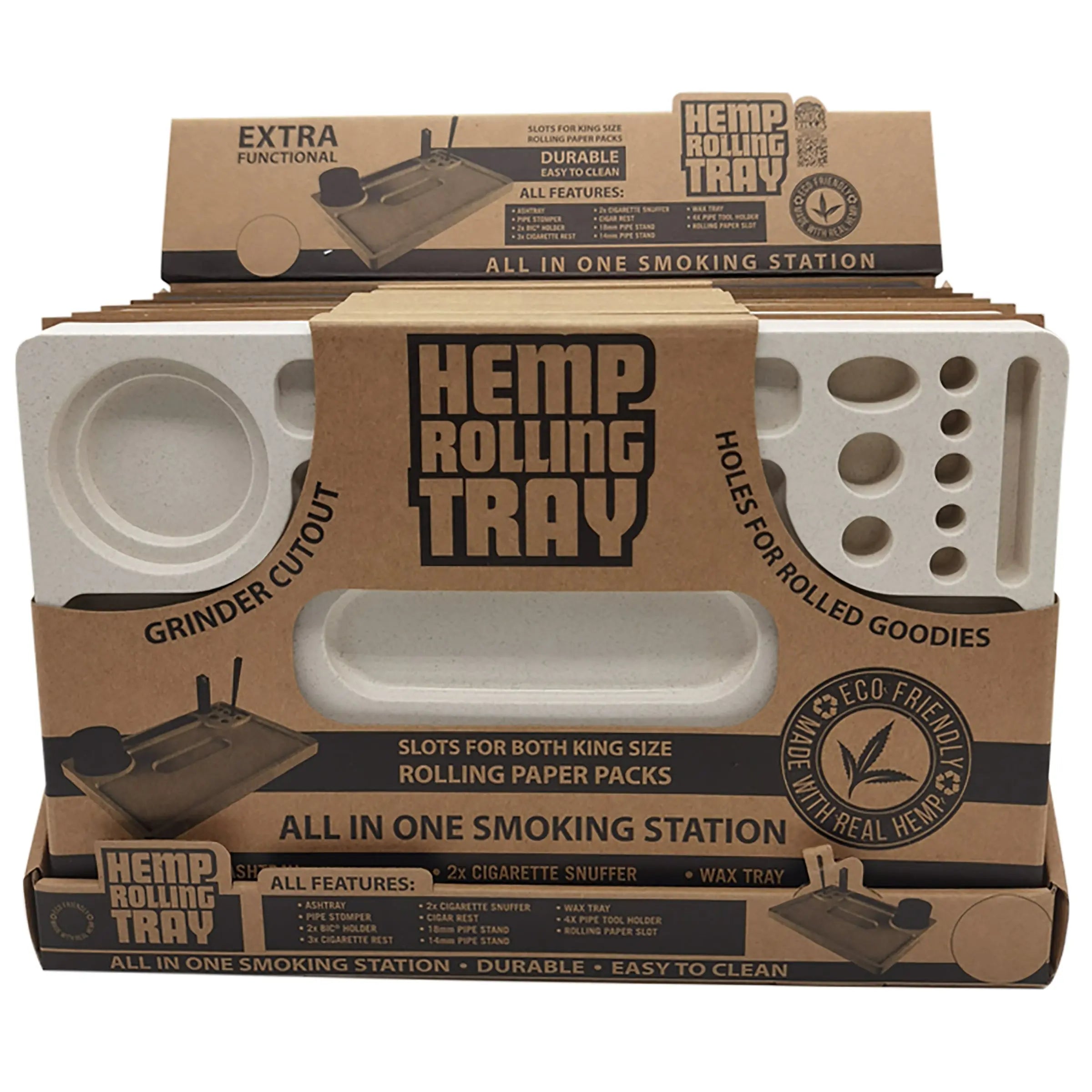 Hemp Made Extra Large Smoking Station Roll Tray - 6 Per Retail Ready Display 22427 SMOKEZILLA