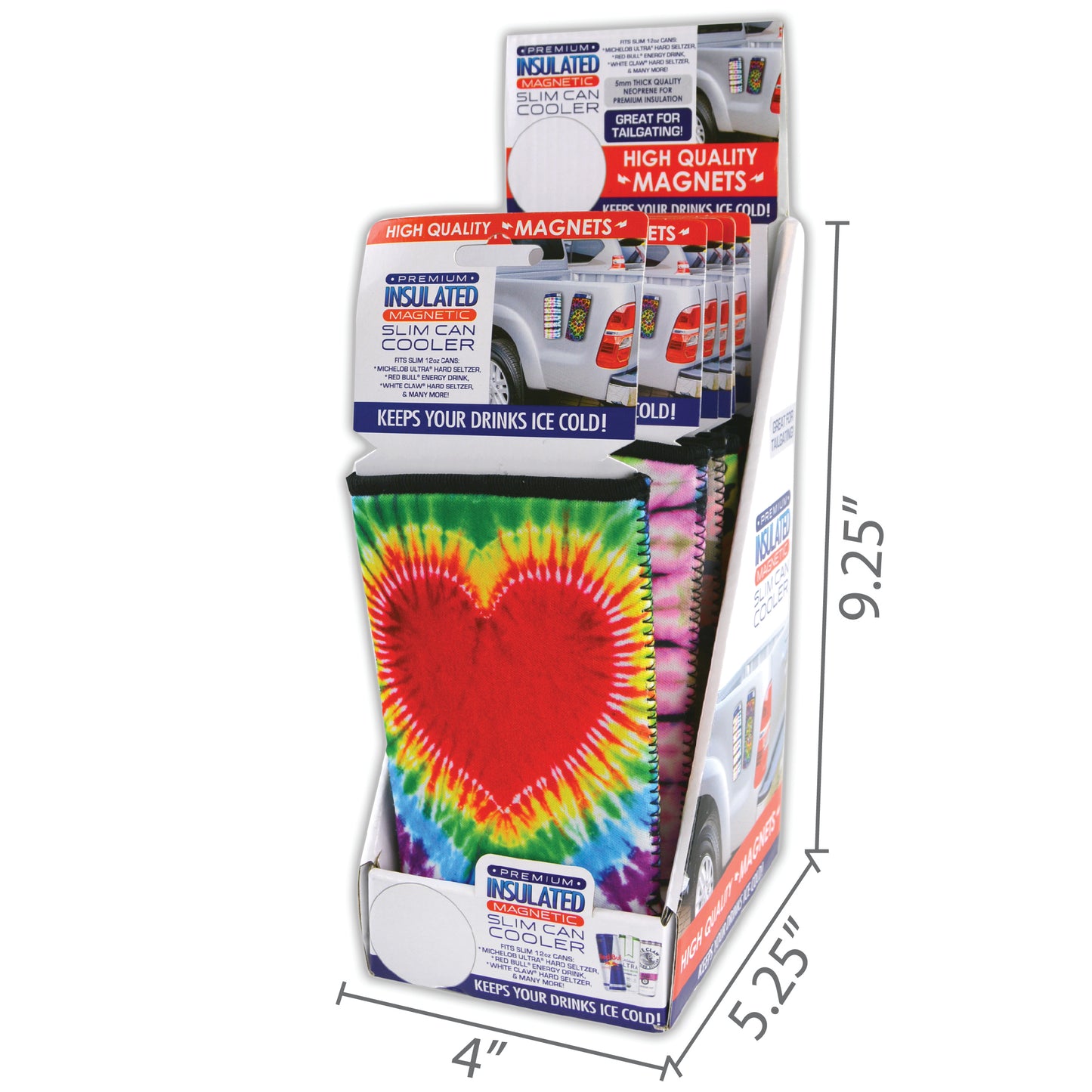 ITEM NUMBER 022430 MAGNETIC NEOPRENE SLIM CAN COOLER 6 PIECES PER DISPLAY