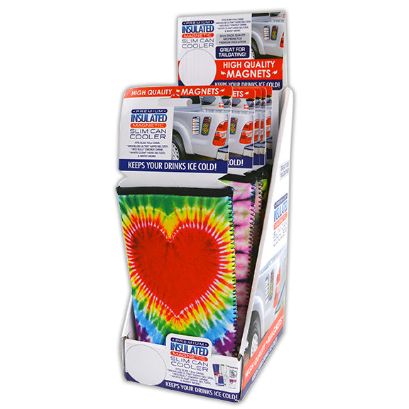 ITEM NUMBER 022430 MAGNETIC NEOPRENE SLIM CAN COOLER 6 PIECES PER DISPLAY
