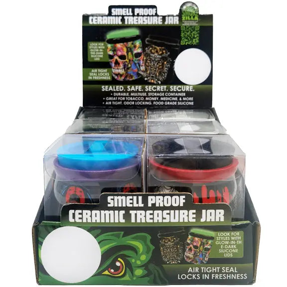 Smell Proof Ceramic Jar - 6 Pieces Per Retail Ready Display 22436 SMOKEZILLA