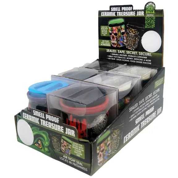 Smell Proof Ceramic Jar - 6 Pieces Per Retail Ready Display 22436 SMOKEZILLA