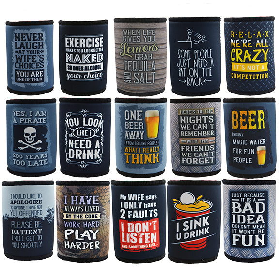 ITEM NUMBER 022439 5MM CAN COOLER 12 PIECES PER DISPLAY