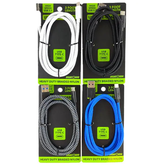 Charging Cable USB to USB-C 3 FT- 4 Pieces Per Pack 22445 GADGET GEAR