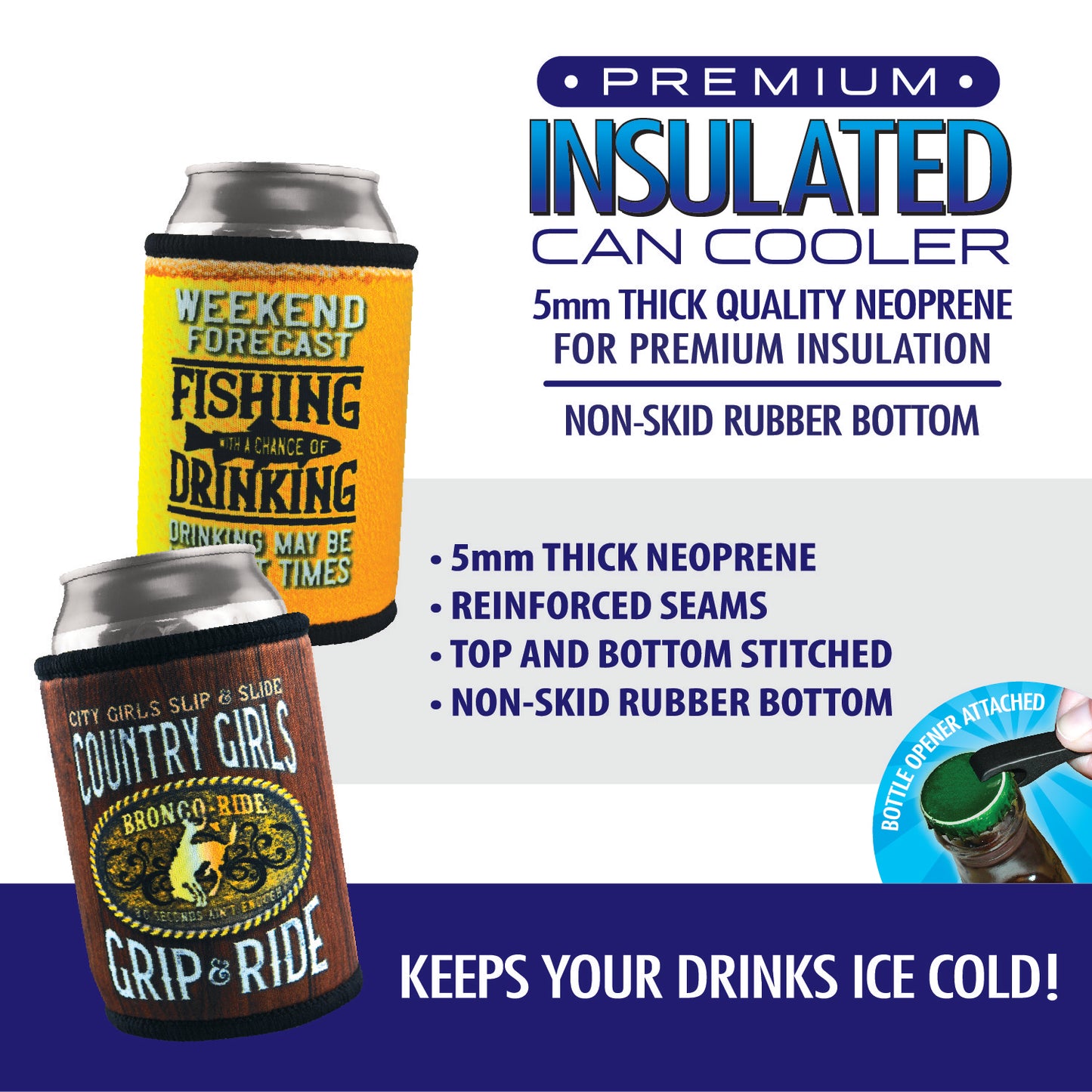 ITEM NUMBER 022468 5MM CAN COOLER 12 PIECES PER DISPLAY