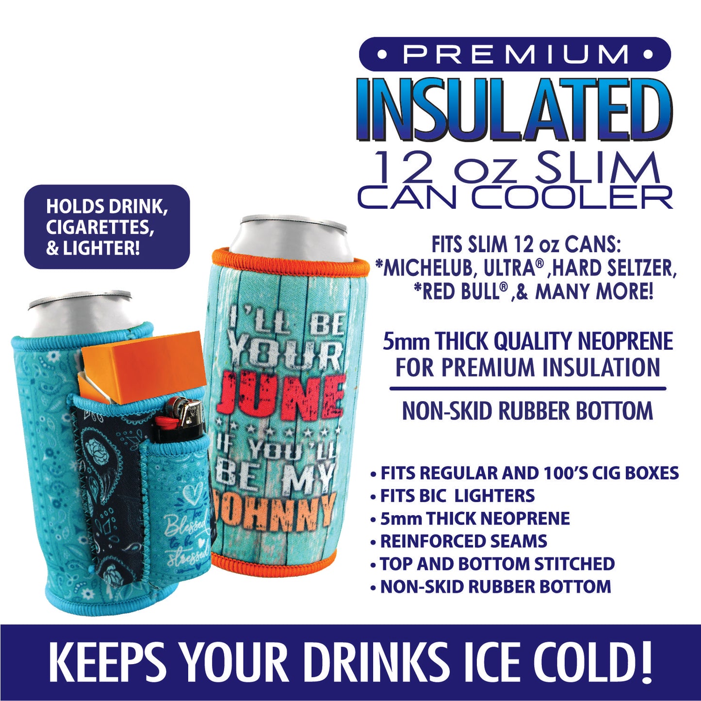 ITEM NUMBER 022469 SLIM CAN COOLER CIG POUCH 6 PIECES PER DISPLAY