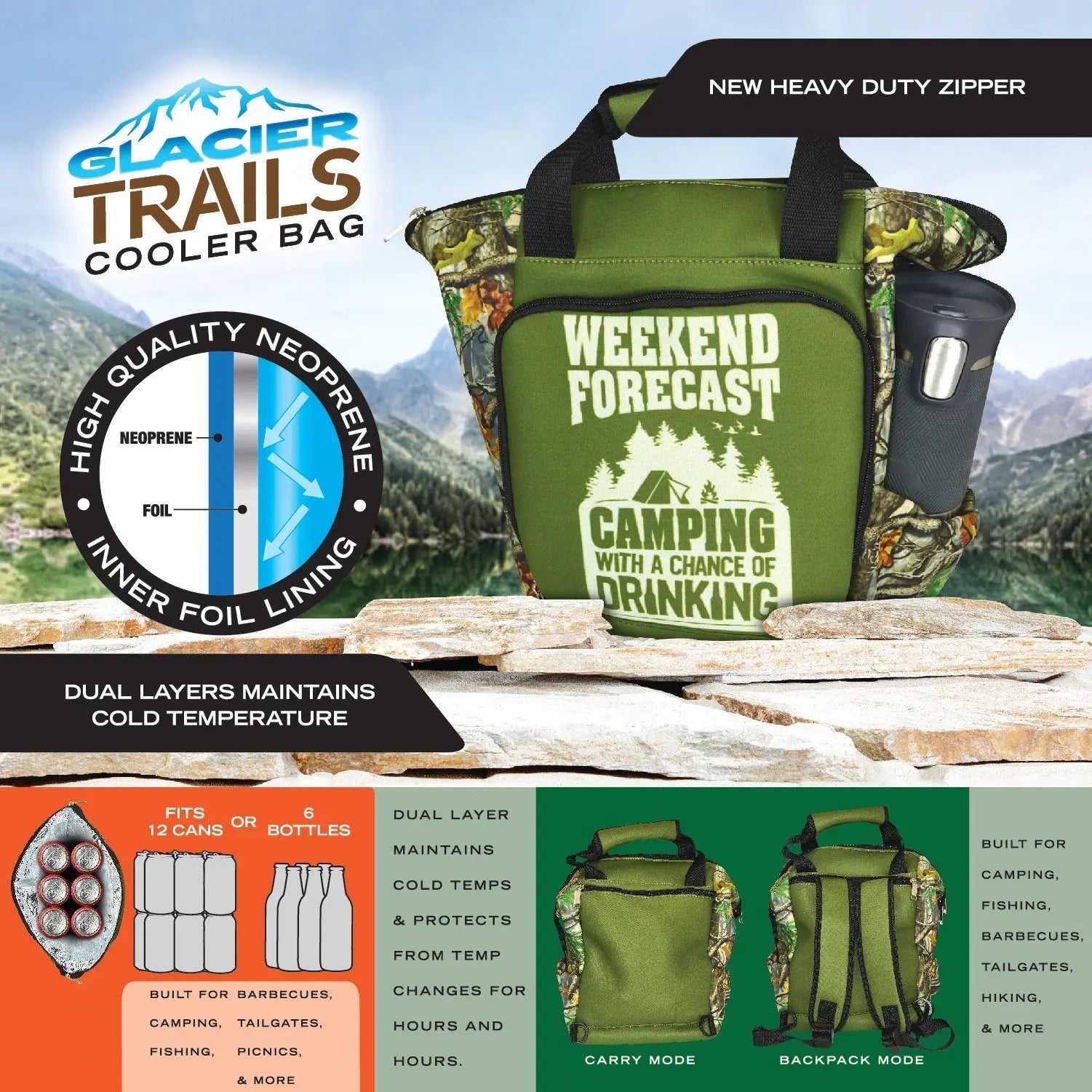 Neoprene Cooler Bag - 4 Pieces Per Pack 27643 POLAR GEAR