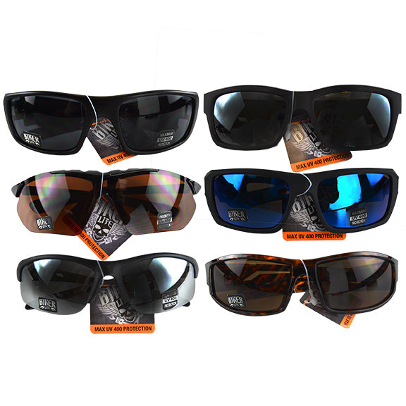 ITEM NUMBER 022484 BIKER SUNGLASSES 6 PIECES PER PACK