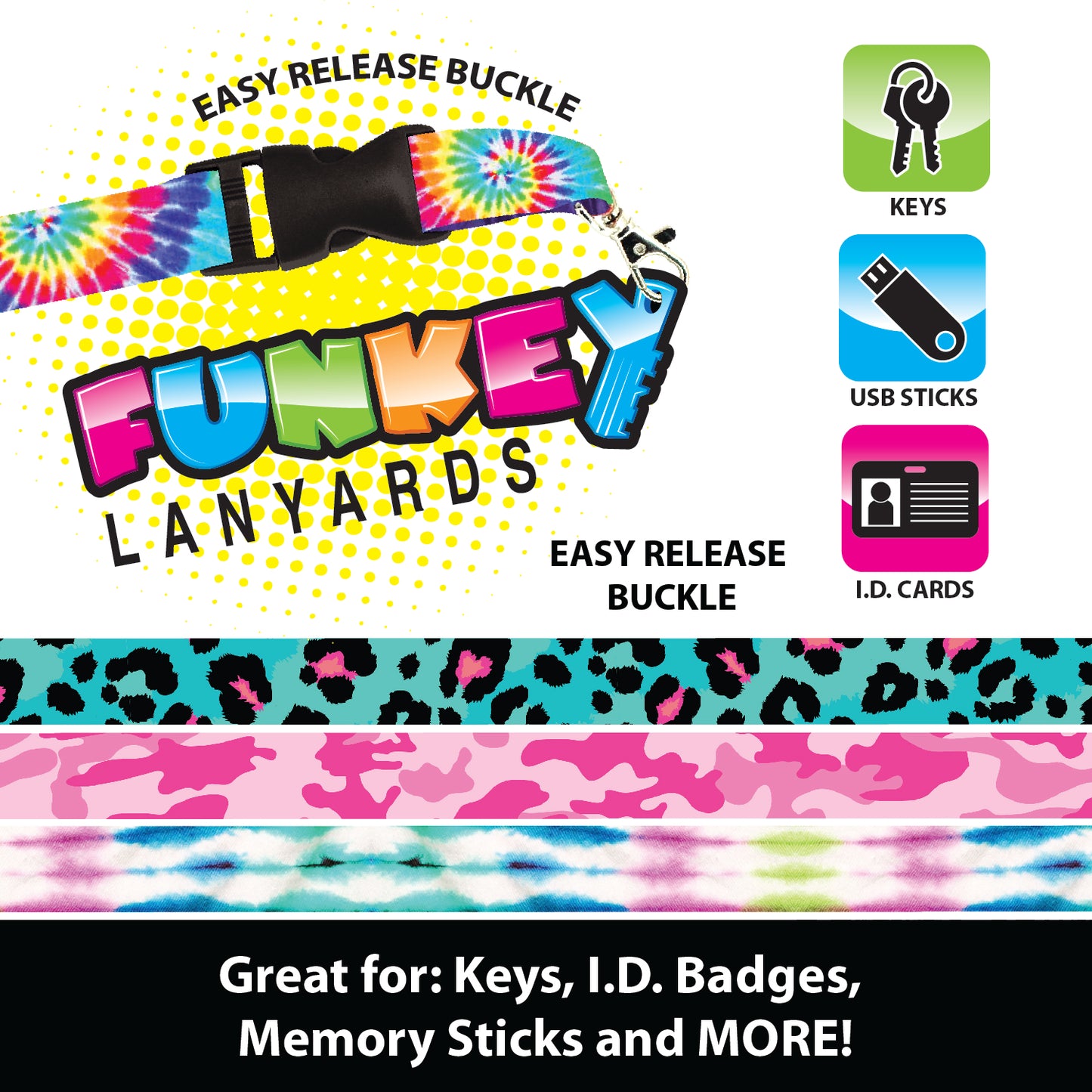 ITEM NUMBER 022584 PRINTED LANYARD 12 PIECES PER DISPLAY