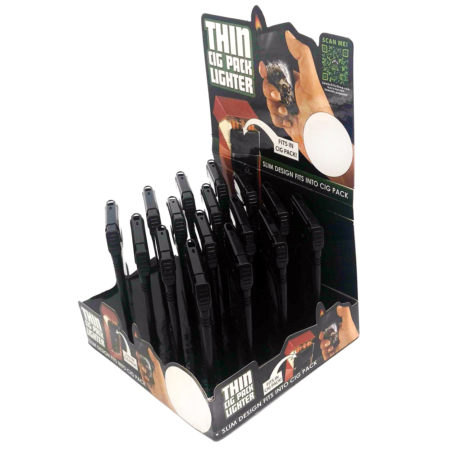 ITEM NUMBER 022607 THIN CIG PACK LIGHTER 16 PIECES PER DISPLAY