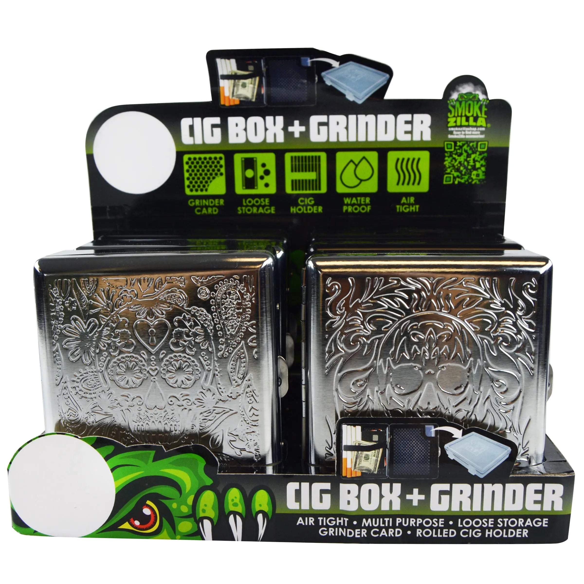 Metal Cigarette Box with Tools - 6 Pieces Per Retail Ready Display 22649 SMOKEZILLA