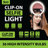 Rechargeable Clip On Selfie Light - 6 Pieces Per Retail Ready Display 22669