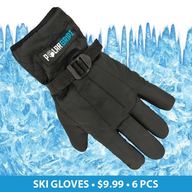 Polar Gripz Ski Gloves $9.99 - 6 Pieces Per Pack 22698 POLAR GEAR