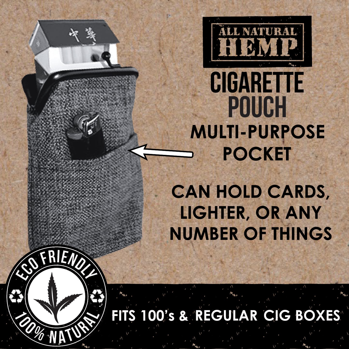 ITEM NUMBER 022708 HEMP CIGARETTE POUCH 6 PIECES PER DISPLAY