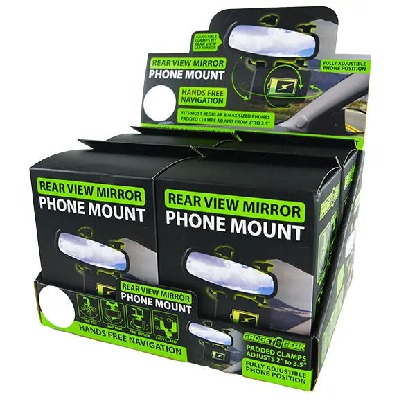 Phone Mount with Rearview Mirror Clamp - 4 Pieces Per Retail Ready Display 22786 GADGET GEAR