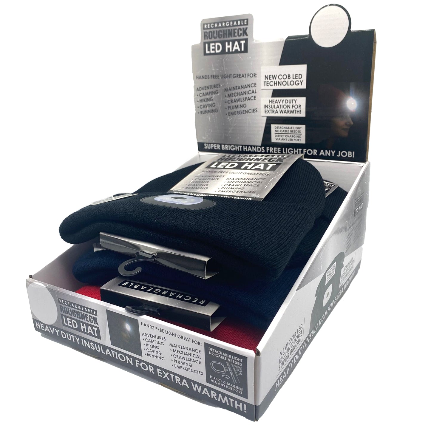 ITEM NUMBER 022788 ROUGHNECK LED LIGHT HAT 6 PIECES PER DISPLAY