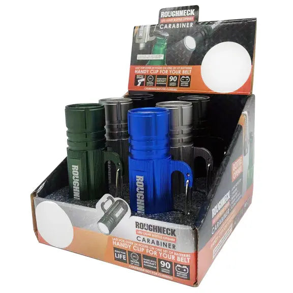 LED Flashlight with Carabiner - 6 Pieces Per Retail Ready Display  22816 ROUGHNECK