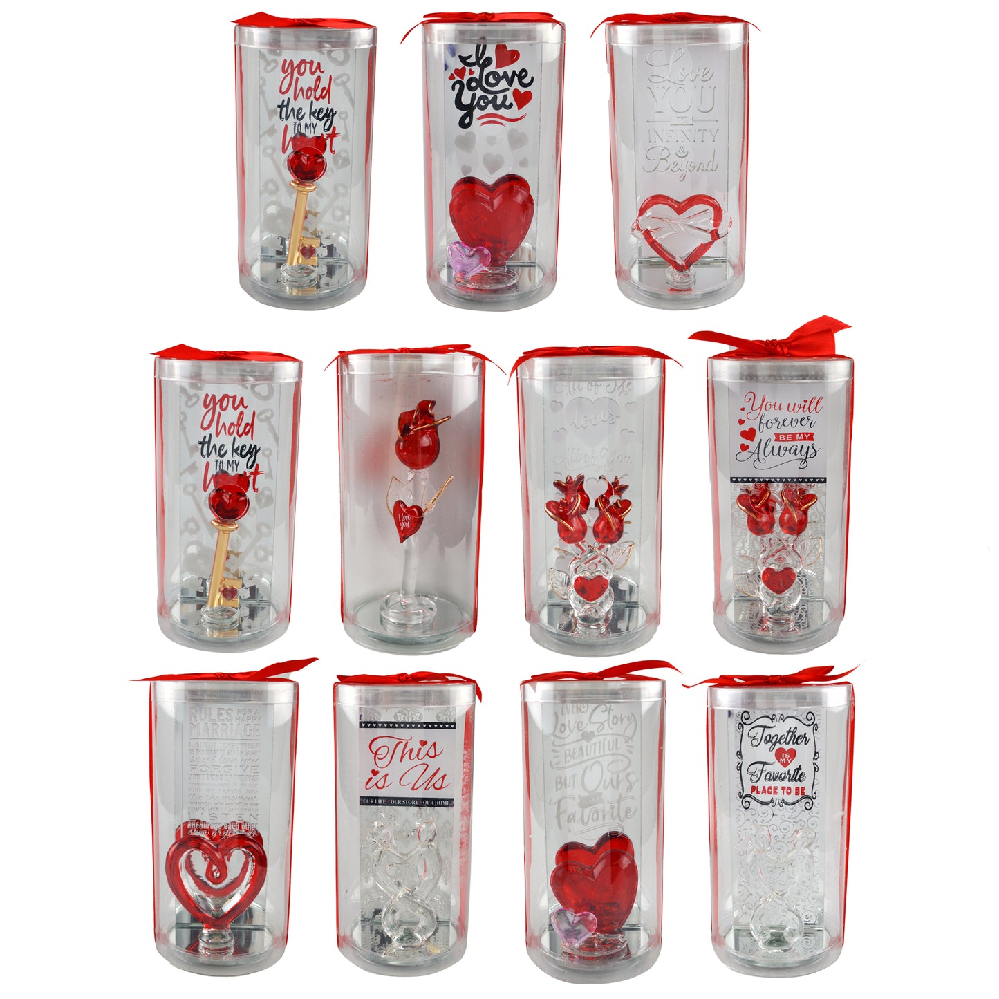 ITEM NUMBER 088365 VDAY GLASS FLOOR DISPLAY 72 PIECES PER DISPLAY