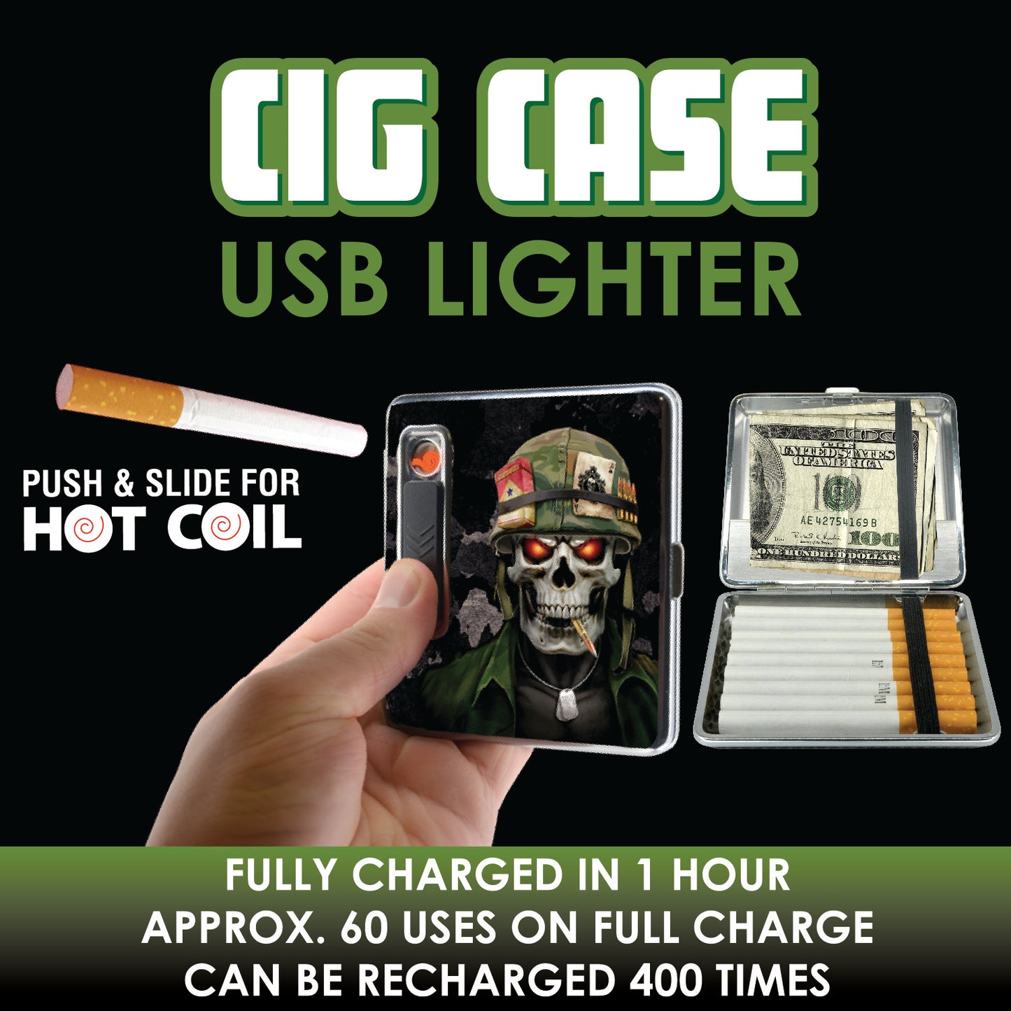 ITEM NUMBER 022833 USB CIG CASE 6 PIECES PER DISPLAY