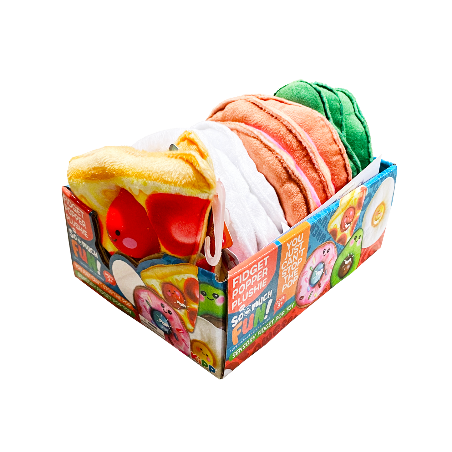 ITEM NUMBER 022864 SENSORY FIDGET POPPER PLUSHIE 12 PIECES PER DISPLAY