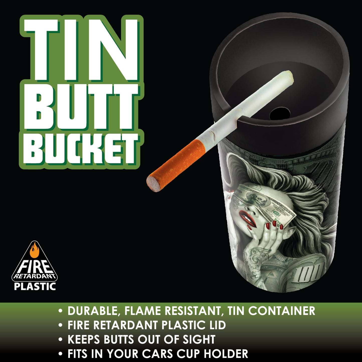 ITEM NUMBER 022898 TIN BUTT BUCKET 12 PIECES PER DISPLAY