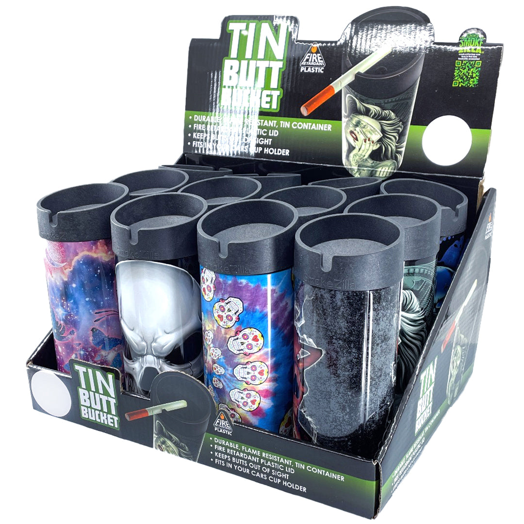 ITEM NUMBER 022898 TIN BUTT BUCKET 12 PIECES PER DISPLAY