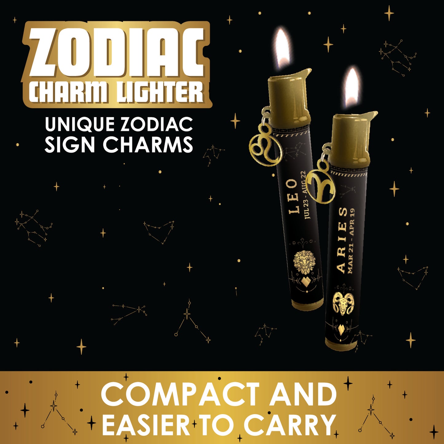 ITEM NUMBER 022935 ZODIAC CHARM LIGHTER 12 PIECES PER DISPLAY
