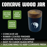 Mirrored Glass Storage Jar with Concave Wood Lid - 6 Pieces Per Retail Ready Display 23052
