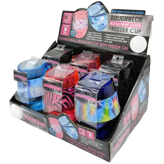 8.5 oz Insulated Freezer Gel Wine Cup - 6 Pieces Per Retail Ready Display 23060 ROUGHNECK