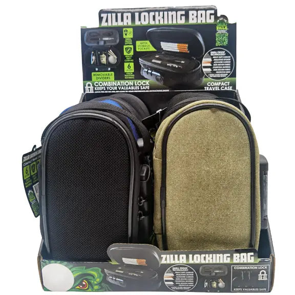 Smell Proof Small Canvas Lock Bag with Tool Organizer - 6 Pieces Per Retail Ready Display 23114 SMOKEZILLA