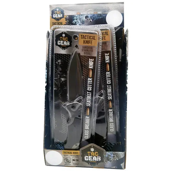 Pocket Knife with Belt Cutter - 6 Pieces Per Retail Ready Display 23148 TAC GEAR