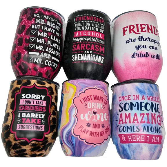 12 oz Insulated Stainless-Steel Wine Cup - 6 Pieces Per Retail Ready Display 23158 ROUGHNECK