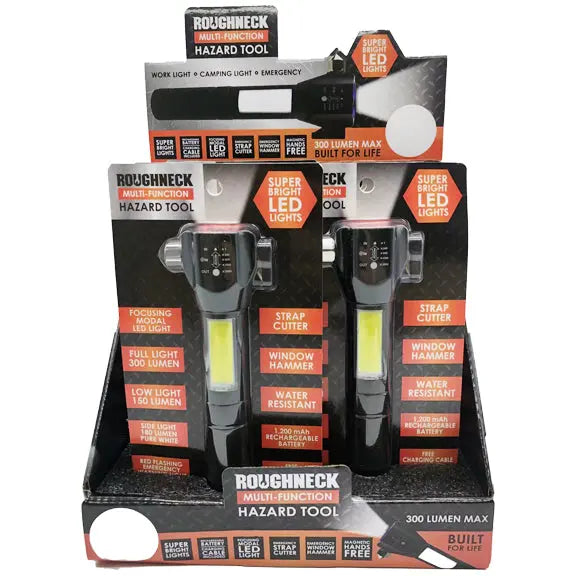 LED Flashlight Multi-Function Hazard Tool - 6 Pieces Per Retail Ready Display 23180 ROUGHNECK