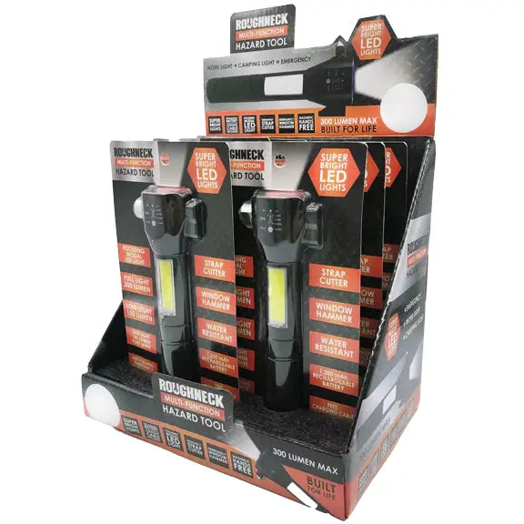 LED Flashlight Multi-Function Hazard Tool - 6 Pieces Per Retail Ready Display 23180 ROUGHNECK