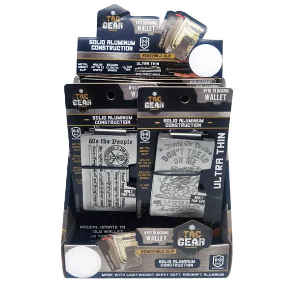 Patriotic RFID Blocking Thin Wallet with Clip - 6 Pieces Per Retail Ready Display 23196 TAC GEAR