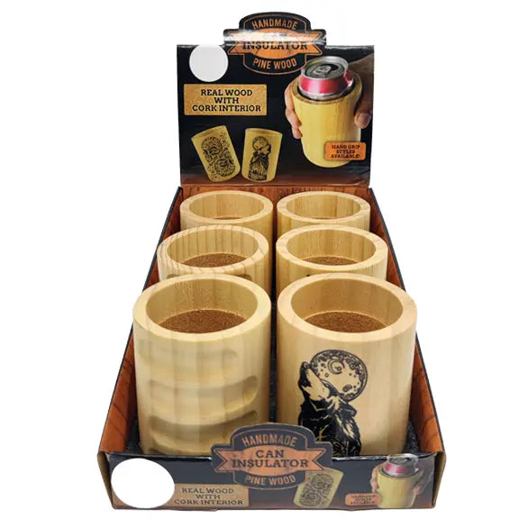 Wood Insulated Can and Bottle Cooler - 6 Pieces Per Retail Ready Display 23222 POLAR GEAR