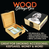 Wood Storage Box with Metal Latch - 6 Pieces Per Retail Ready Display 23224