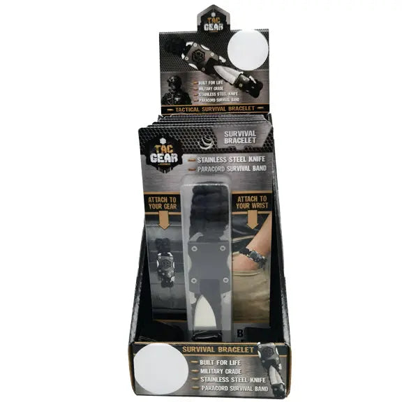 Paracord Survival Bracelet with Knife- Pieces Per Retail Ready Display 23245 TAC GEAR