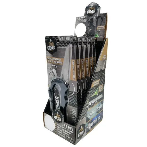 5-In-1 Carabiner Knife Tool - 6 Pieces Per Retail Ready Display 23304 TAC GEAR