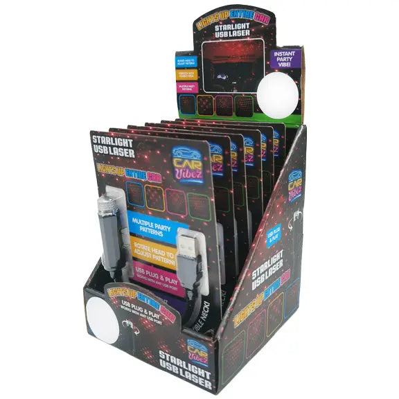 Car Mood Starlight USB Laser - 6 Pieces Per Retail Ready Display 23306 CAR VIBEZ