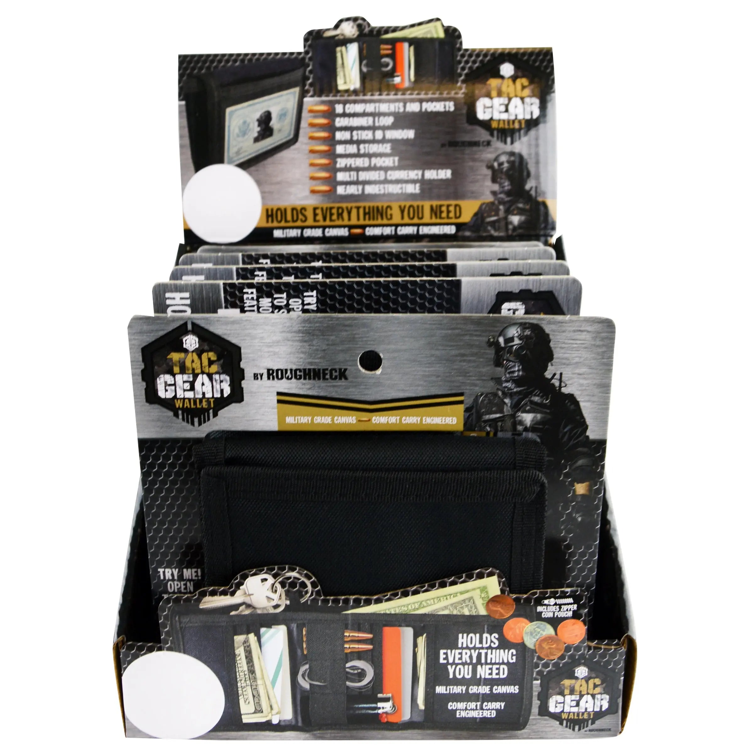 Canvas Velcro Wallet with Id Window - 6 Pieces Per Retail Ready Display 23112 TAC GEAR