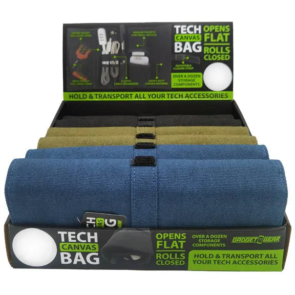 Tech Canvas Roll Storage Bag - 6 Pieces Per Retail Ready Display 23399 GADGET GEAR
