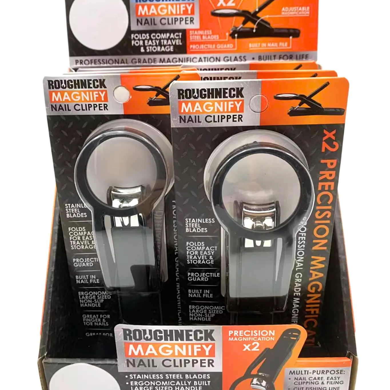 Roughneck Magnifying Nail Clippers 6 Pieces Per Retail Ready Display 23527 ROUGHNECK
