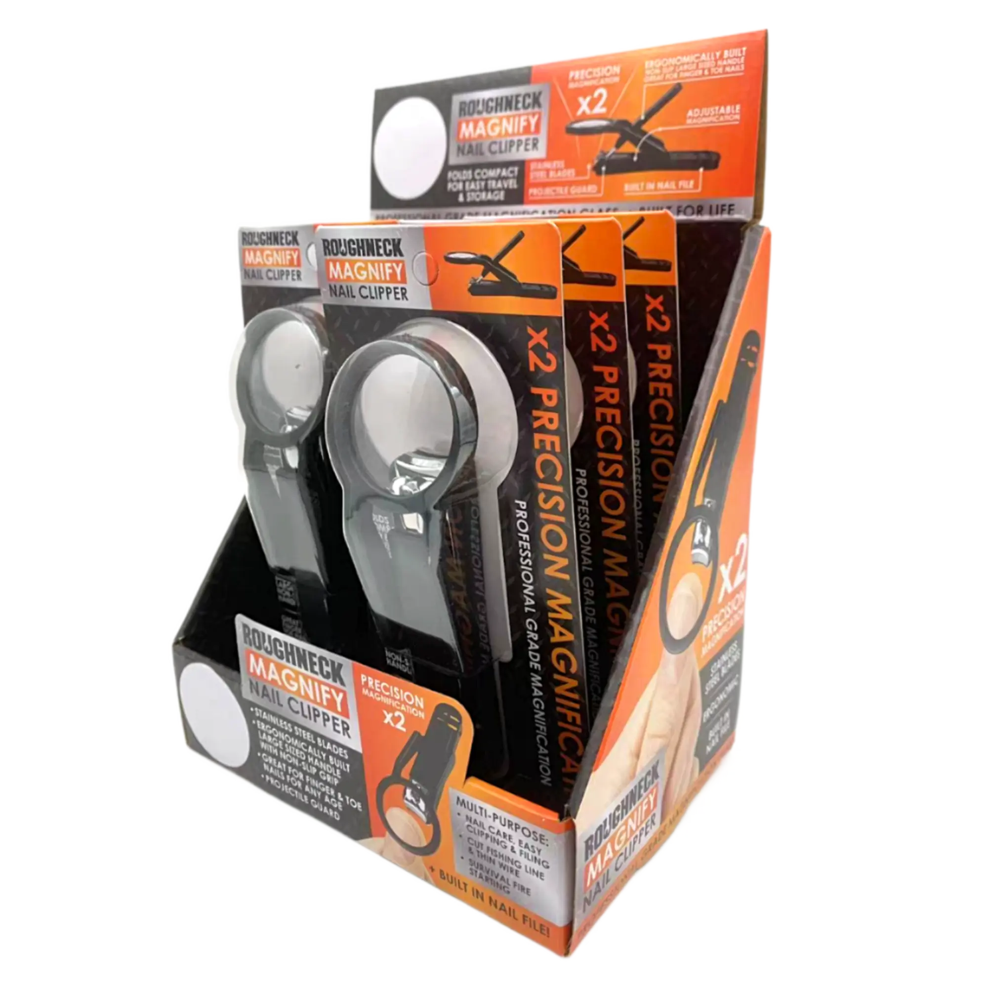 Roughneck Magnifying Nail Clippers 6 Pieces Per Retail Ready Display 23527 ROUGHNECK