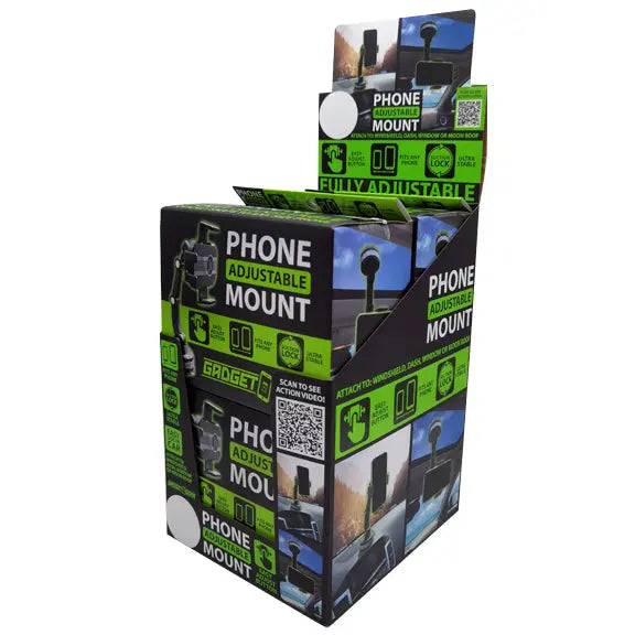 Adjustable Phone Mount with Suction Cup - 4 Pieces Per Retail Ready Display 23562 GADGET GEAR